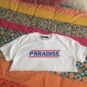 Nasty Gal Paradise Extreme Crop T White M